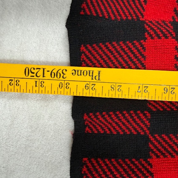 Polo Ralph Lauren Womens Plaid Knit 100% Wool Midi Skirt Red Black Size Small - Picture 5 of 5